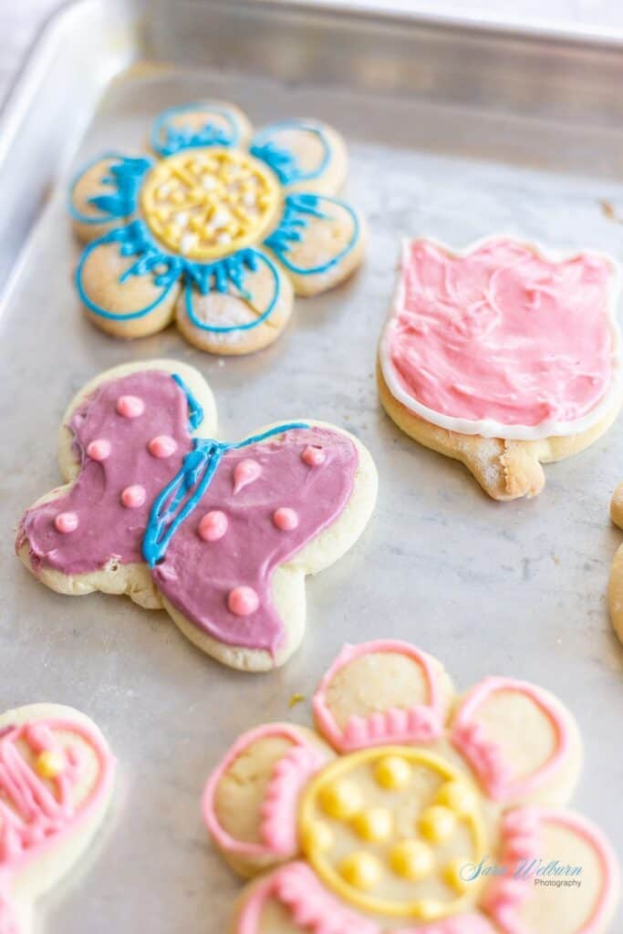 Spring Sour Cream Sugar Cookies with Cream Cheese Frosting