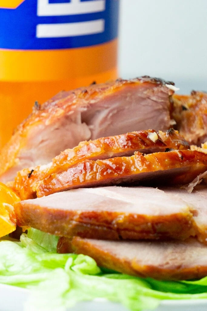 Irn Bru Glazed Ham on a plate