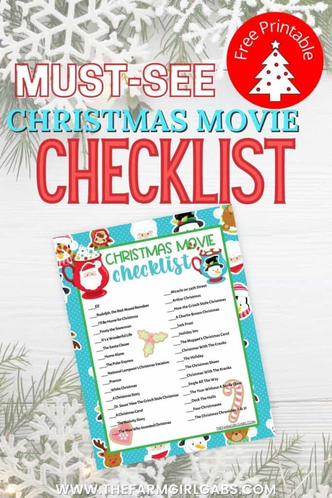 Free Christmas Movie Checklist