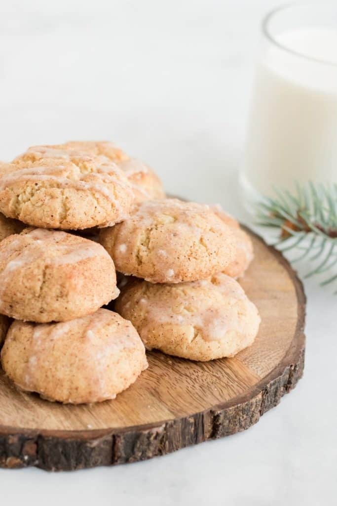 Eggnog Cookies are a fun twist to the classic snickerdoodle cookie. This easy holiday cookie recipe is soft, chewy and rolled in cinnamon sugar. #christmascookie #snickerdoodles #eggnogrecipe