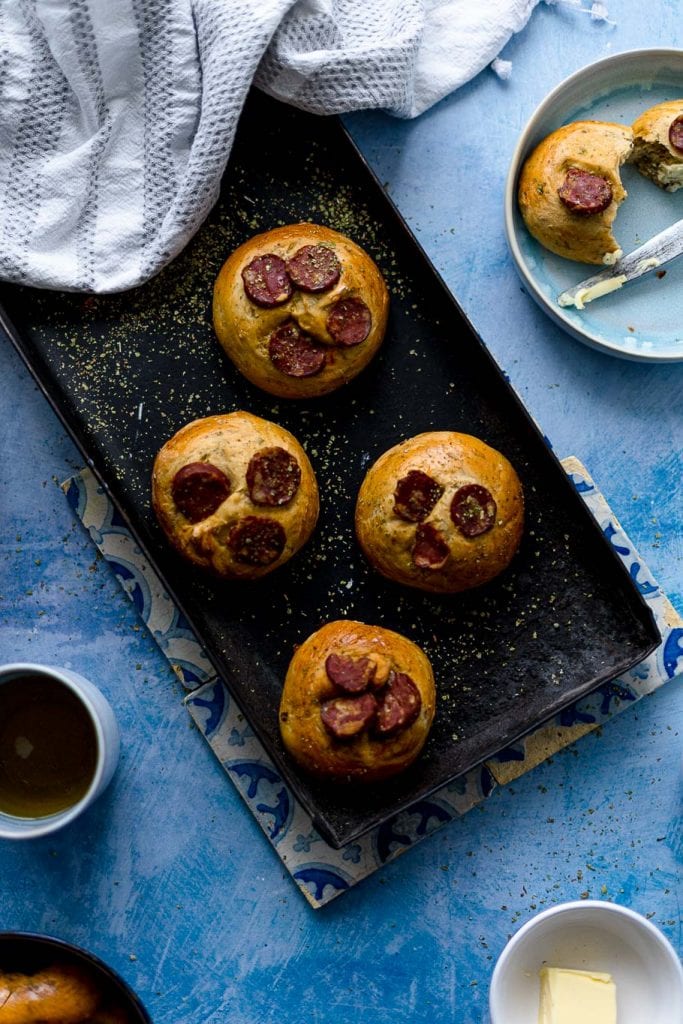 Chouriço-Bierteig-Brötchen