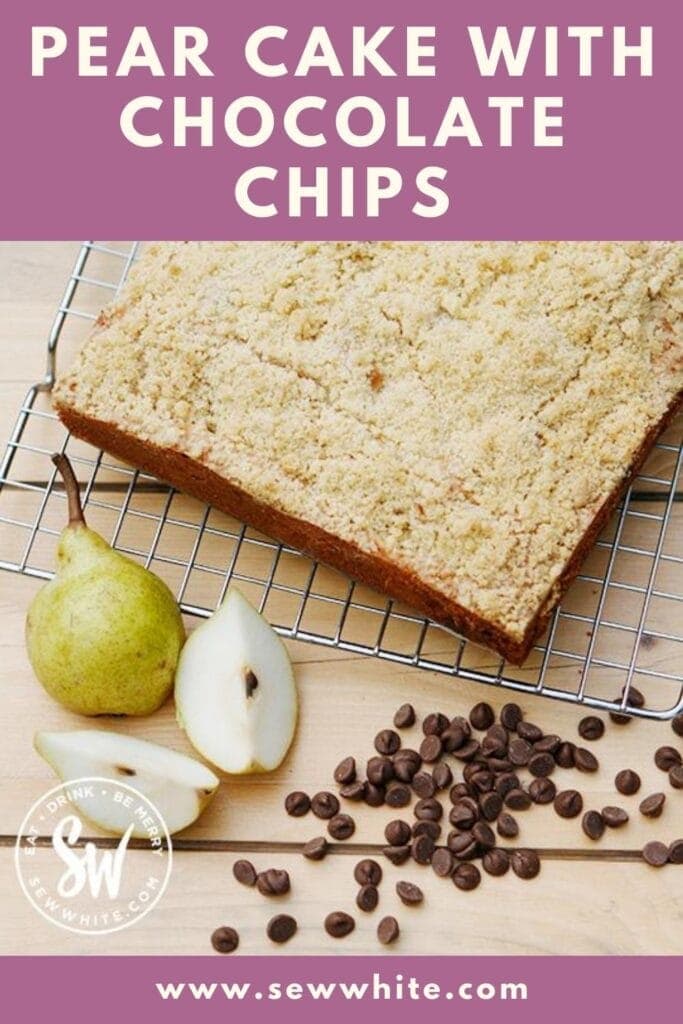 pear cake with chocolate chips pinterest post