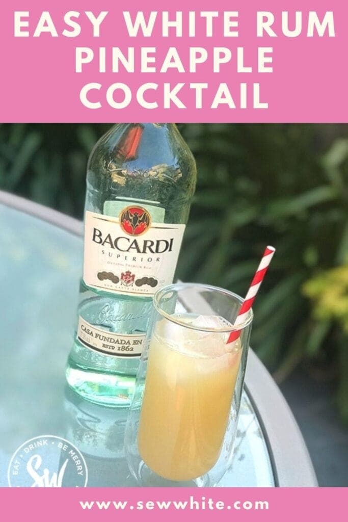 easy white rum pineapple cocktail pin