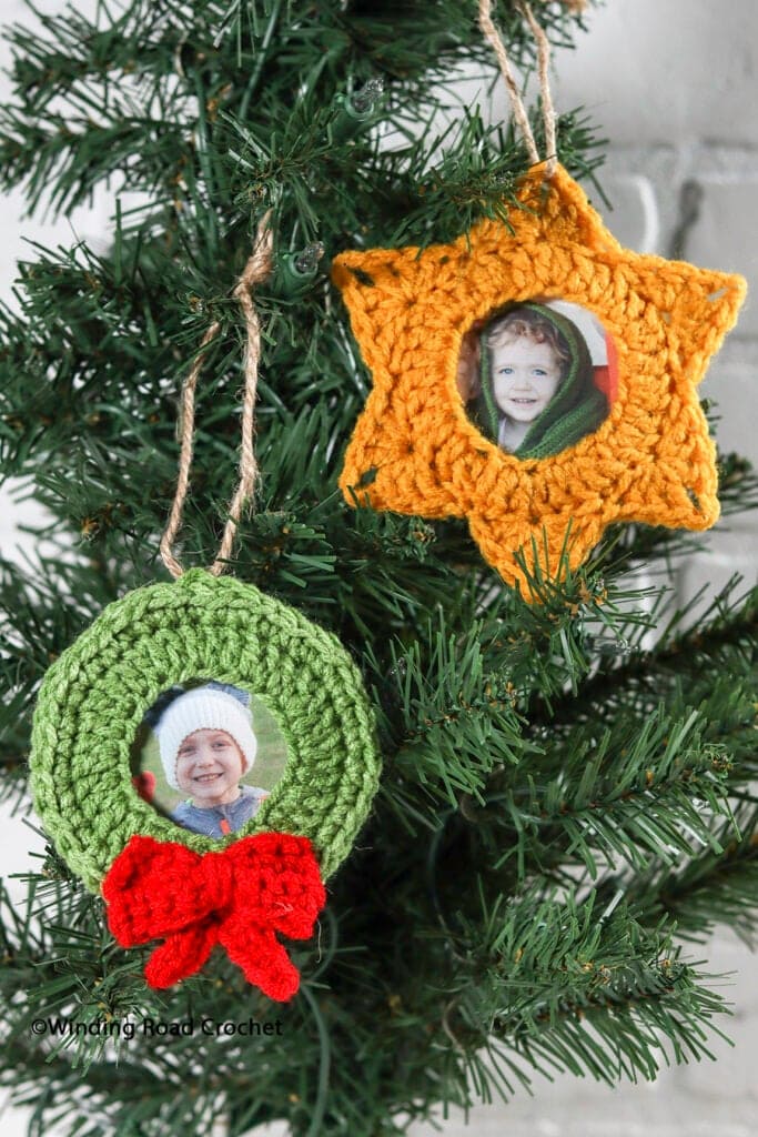 Make the Holidays memorable by making some easy crochet picture ornaments. Quick and easy free crochet pattern.