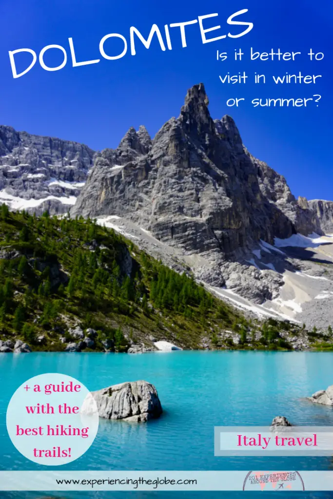 When is the best time to visit the Dolomites, winter or summer? No matter if your looking to ski in the Alps or for the best hikes, Cortina d’Ampezzo is the place to go #Dolomites #Veneto #Italy #Mountains #Hiking #Skiing #BeautifulDestinations #DolomiteTravelTips