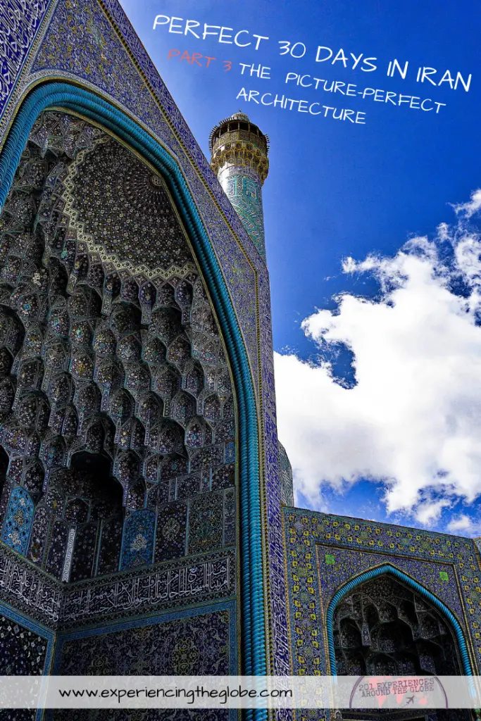 This country is so diverse that it has something for every type of traveler, no matter what interests you. But the main tourist attractions, Iran bucket list places, have to be Isfahan and Shiraz. The architecture is stunning, the kind that leaves you speechless – Experiencing the Globe #BestPlacesToVisitInIran #IranBucketList #IranArchitecture #MiddleEast #Iran #Shiraz #Isfahan #Persepolis #VarzanehDesert #Wanderlust #TravelPhotography #BucketList #SlowTravel #Backpacking #Adventures #TravelExperience #BeautifulDestinations