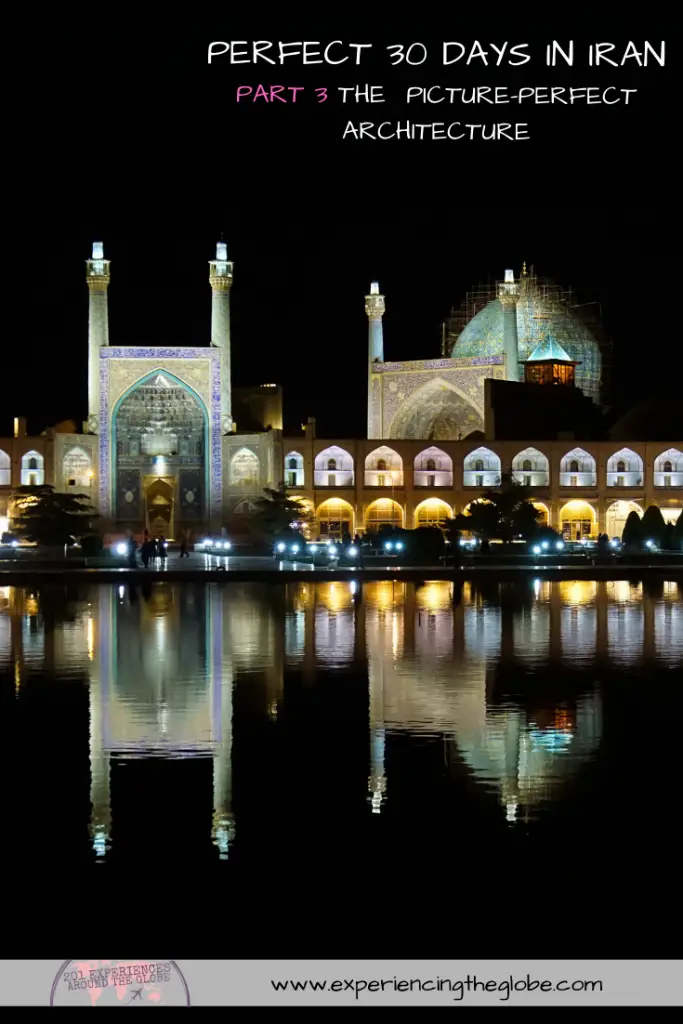 This country is so diverse that it has something for every type of traveler, no matter what interests you. But the main tourist attractions, Iran bucket list places, have to be Isfahan and Shiraz. The architecture is stunning, the kind that leaves you speechless – Experiencing the Globe #BestPlacesToVisitInIran #IranBucketList #IranArchitecture #MiddleEast #Iran #Shiraz #Isfahan #Persepolis #VarzanehDesert #Wanderlust #TravelPhotography #BucketList #SlowTravel #Backpacking #Adventures #TravelExperience #BeautifulDestinations