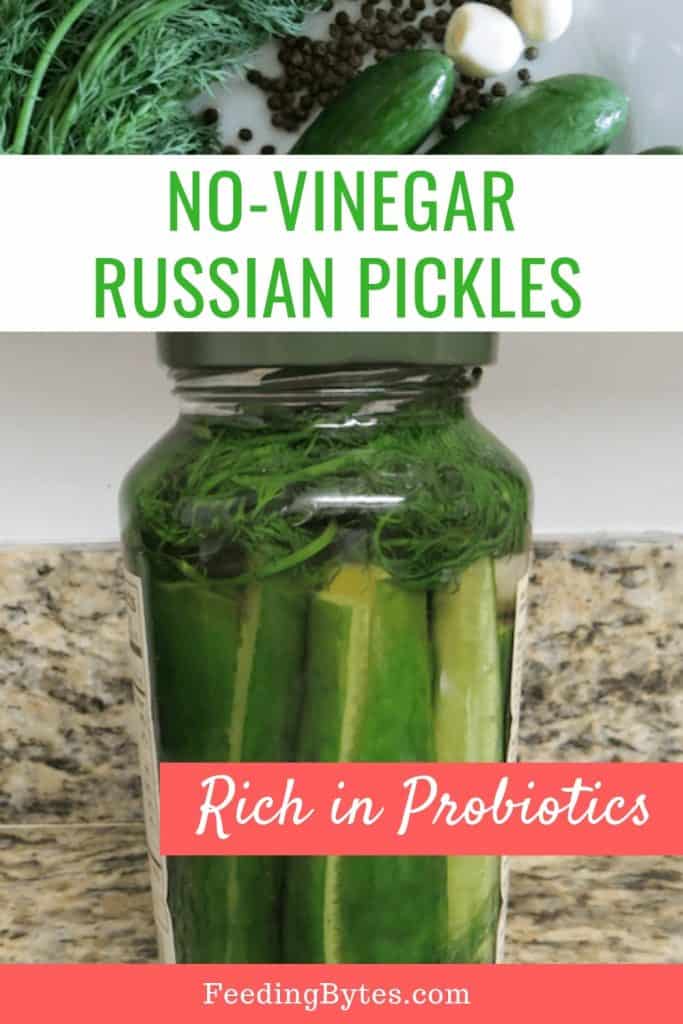 No-Vinegar Russian Pickles - pickles in jar - Feeding Bytes