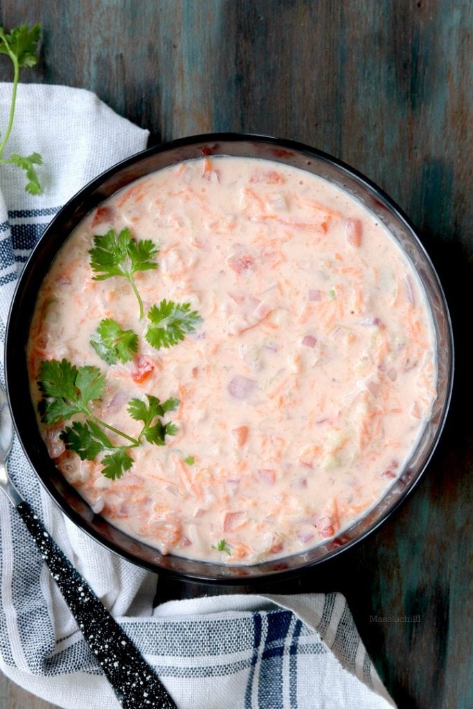 Vegetable Raita Recipe - Indian Condiment