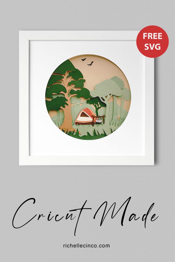 Camping Scene in A Frame on Wall