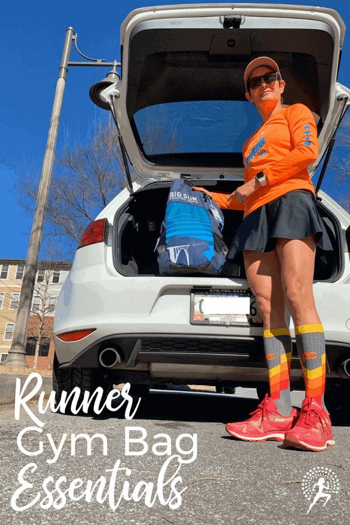 Be prepared for EVERY run by having a runner gym bag with the essentials you need to be safe, comfortable, and prepared for your best run! #runningglow #running #runninggear #runningtips #fitness