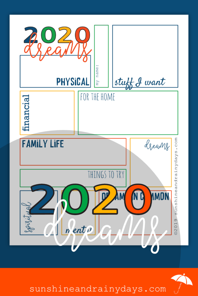 2020 Dream Sheet