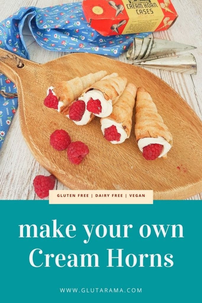 Gluten Free Cream Horn Pinterest image