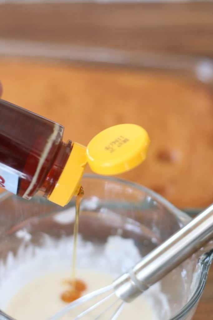 powdered sugar, milk, vanilla and honey mixed together to make a glaze