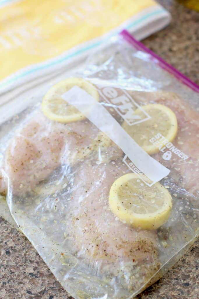 lemon garlic Italian seasoning in chicken breasts