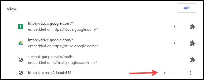 Notifications Allow area with arrow pointing to controls.