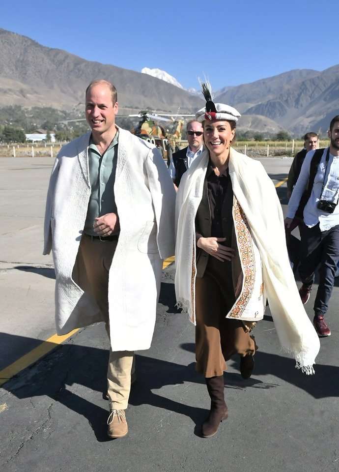 The Duke and Duchess of Cambridge arrive at Chitral Airport