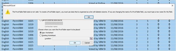 Pivot Table Field Name