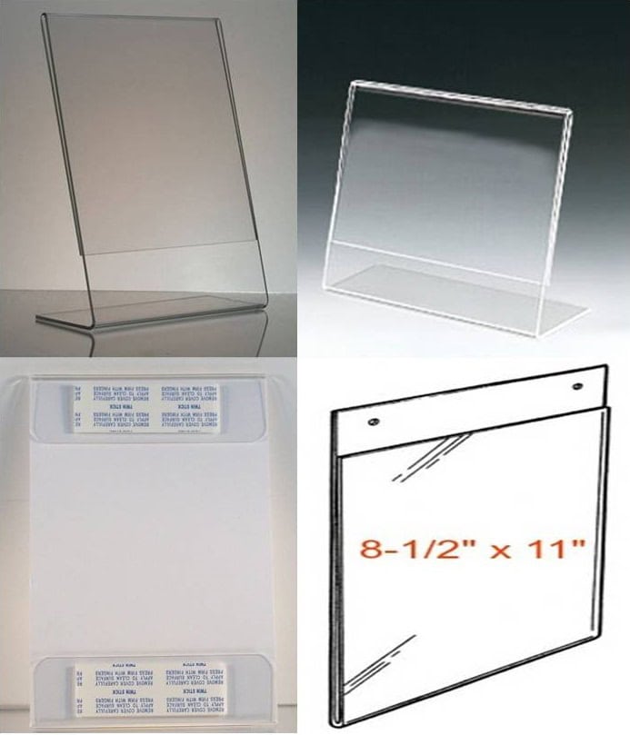 8-1/2 x 11 clear acrylic frames bulk