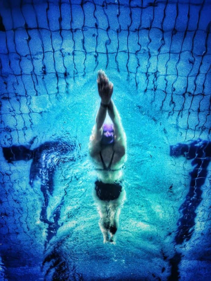 woman swimming in the pool