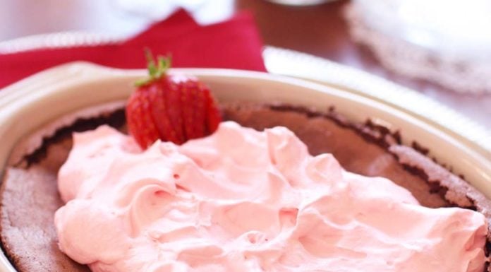 Rich and luscious, gluten-free Flourless Chocolate Cake For Two served with a light and delicate Strawberry Whipped Cream | One Dish Kitchen