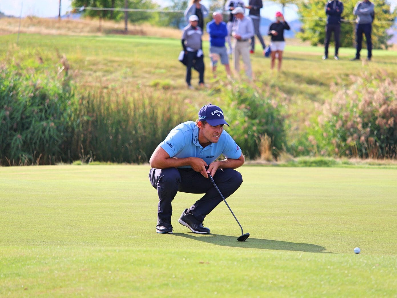 Andrea Pavan on the 18th green Andrea Pavan on the 18th green