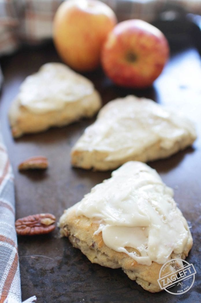 apple scones with frosting | One Dish Kitchen