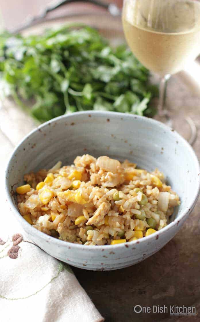 fried rice in a bowl | One Dish Kitchen