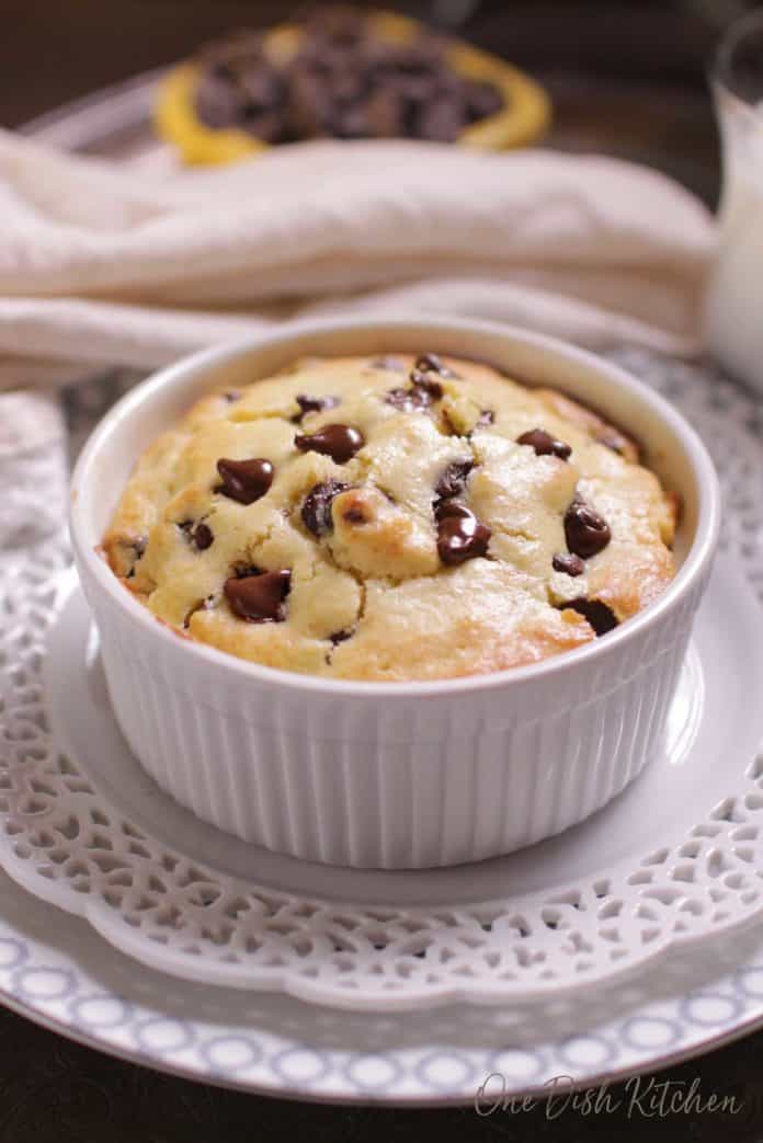 a single chocolate chip muffin | chocolate chip muffin recipe | one dish kitchen