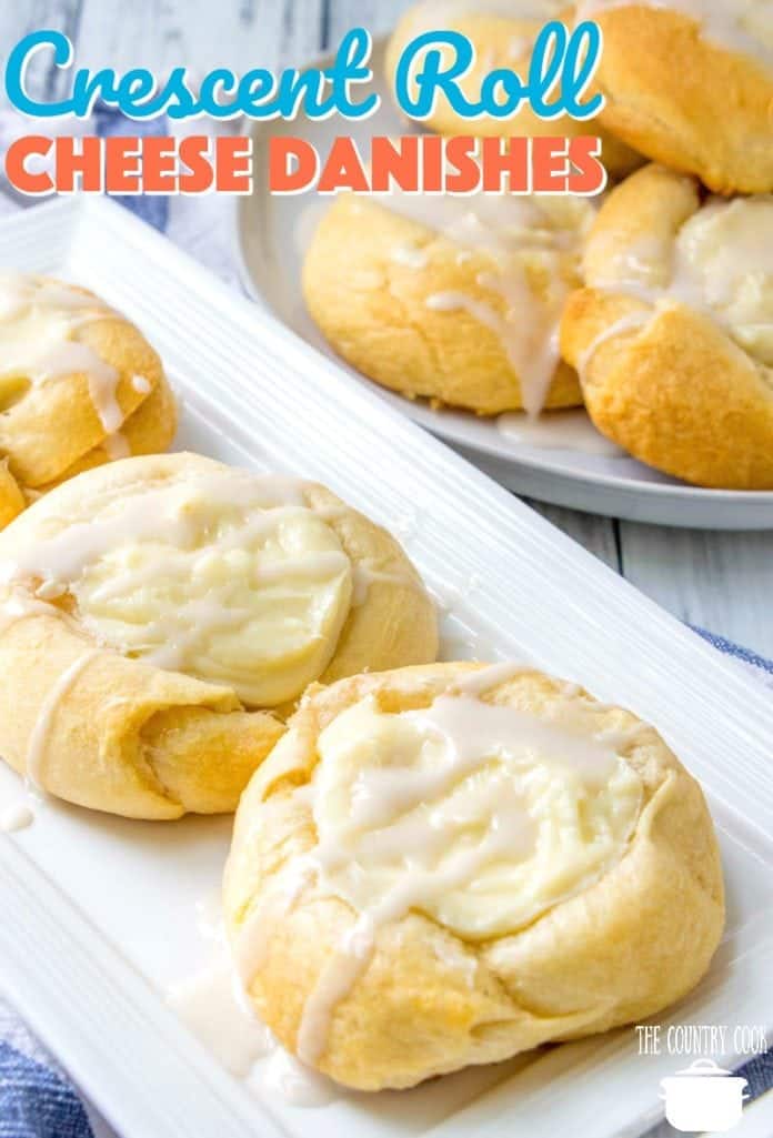 Crescent Roll Cheese Danishes recipe from The Country Cook