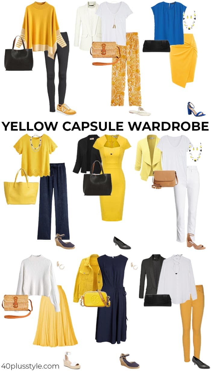 yellow black and white outfit