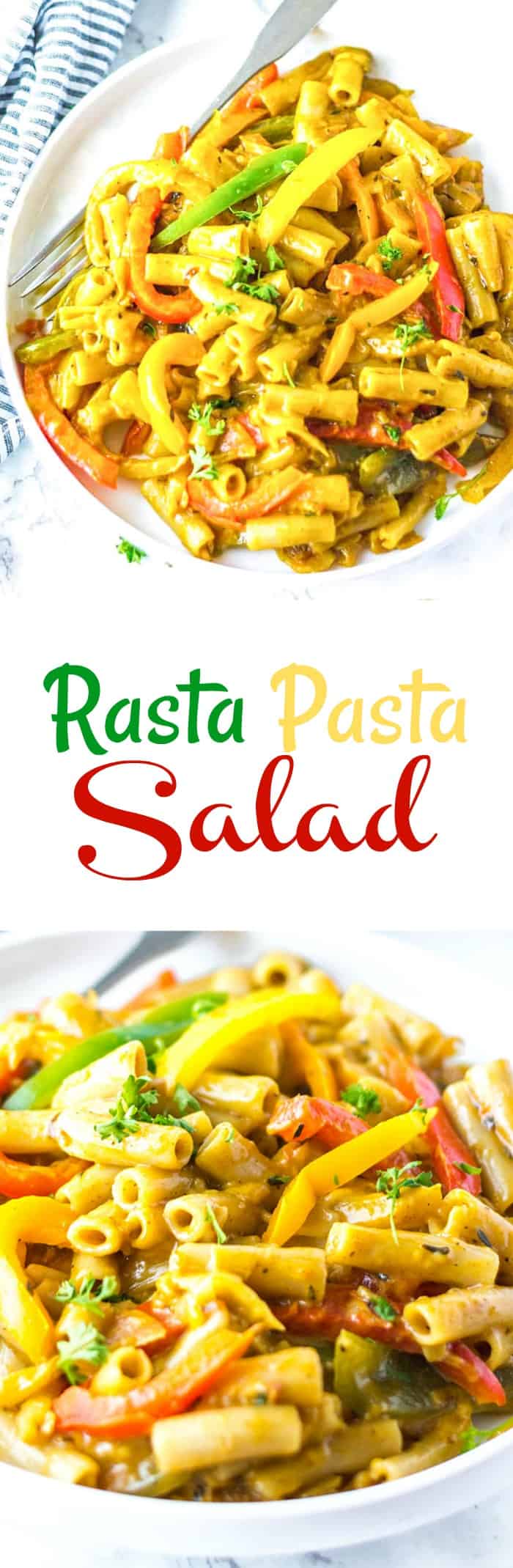 Vegan Rasta Pasta Salad Healthier Steps