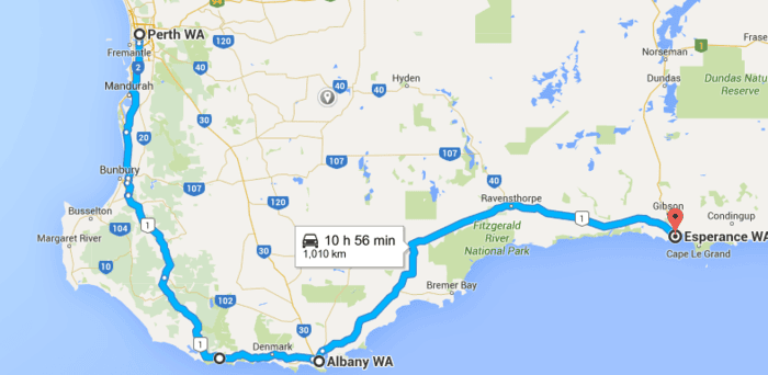 Driving from Perth to Albany to Esperance on our Perth to Melbourne Road Trip -Things to see on Perth to Melbourne road trip.