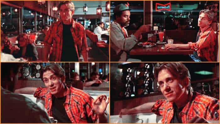 Escena del señor naranja para explicar que son las escaletas de guion de cine