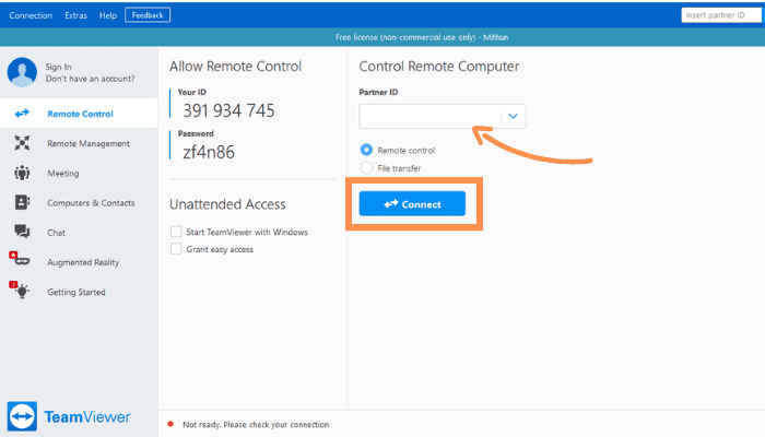 connect to teamviewer