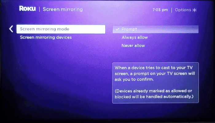 roku mirror tv