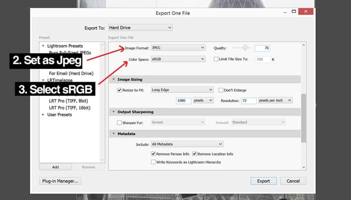 Lightroom Image Format and Color Space