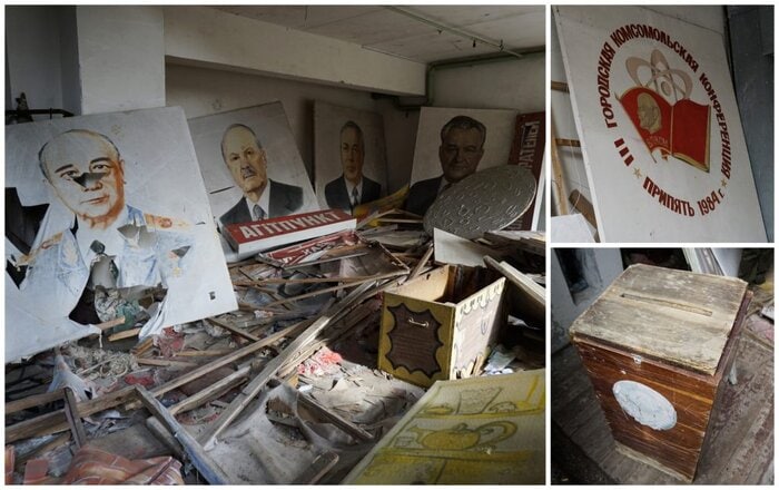 Political propaganda Pripyat Chernobyl Ukraine