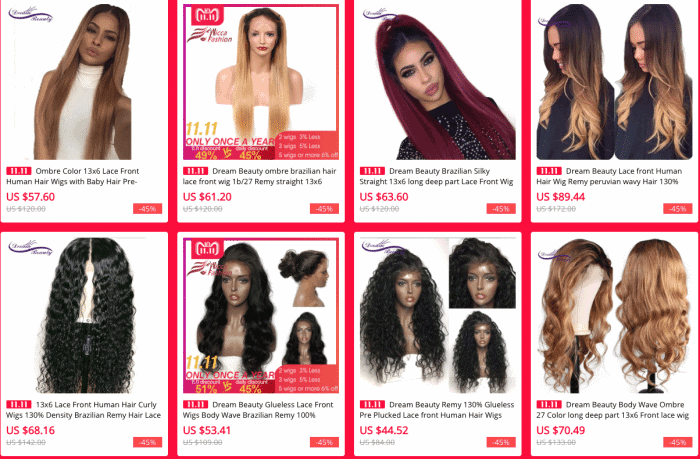 Top Lace Wig Vendors on Aliexpress 2020