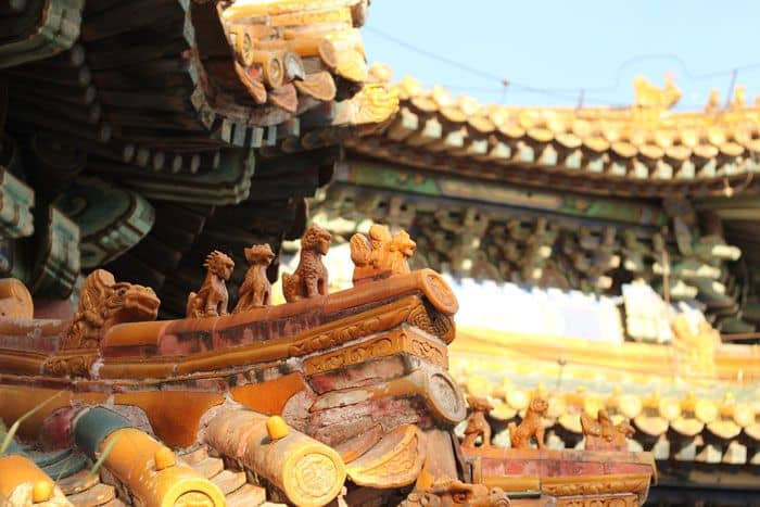 Up close pic of architecture of Summer Palace Beijing