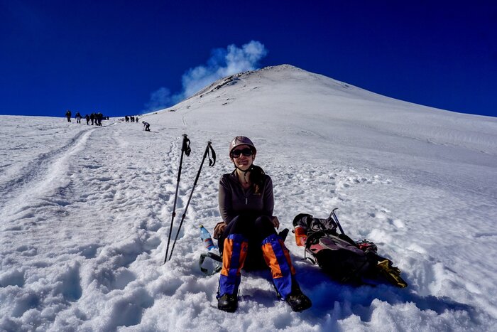 Climbing Villarica volcano Chile