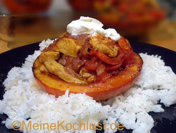 Gebackener Hokkaido Kurbis Mit Hahnchen Meine Kochlust Meine Rezepte