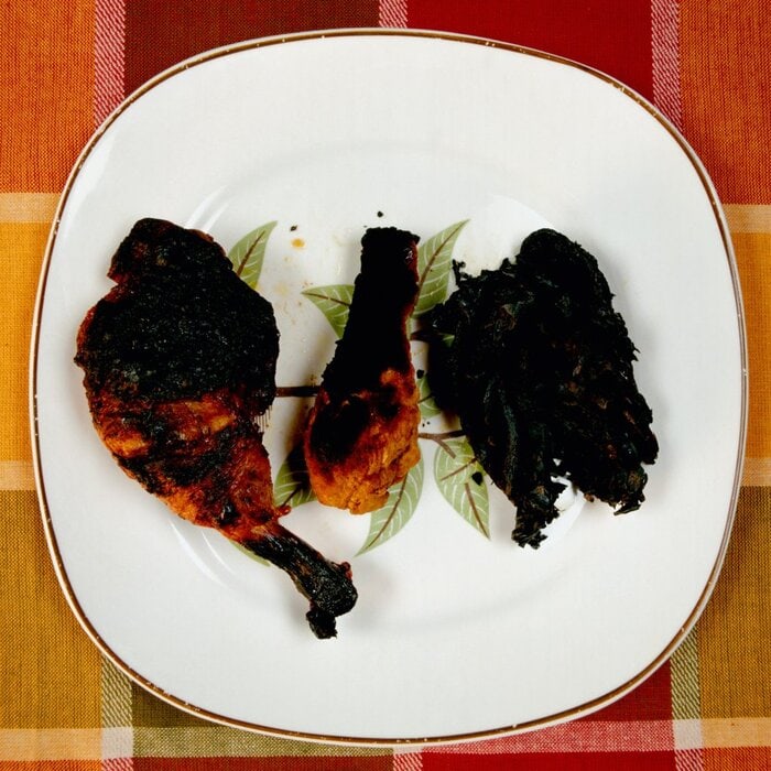 Charred Fowl on Plate
