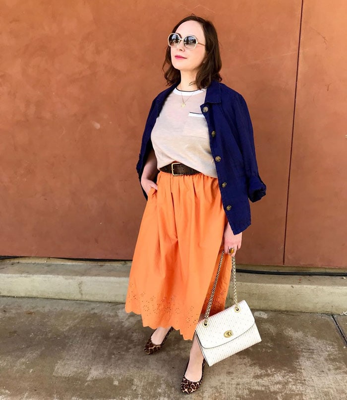 outfits with orange cardigan