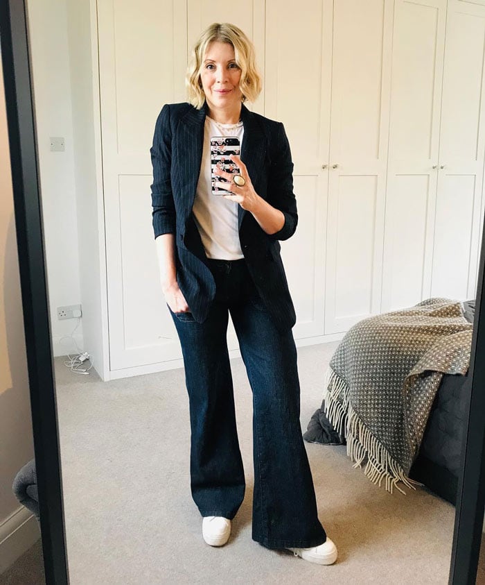 rectangle body shape high waisted jeans