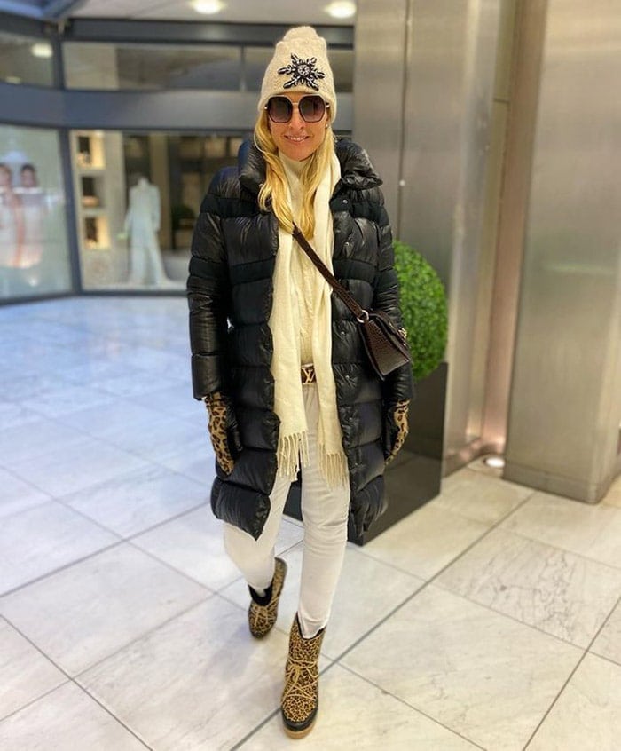 Nadine wears an embellished hat | 40plusstyle.com