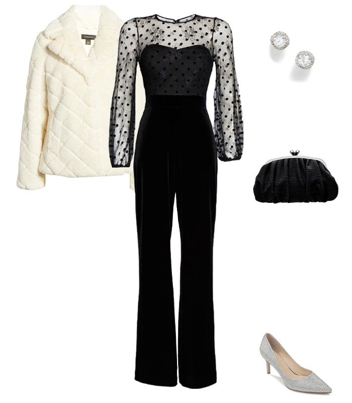 black and white christmas party outfit