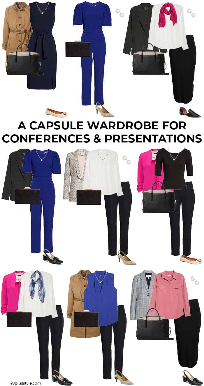 A capsule wardrobe for conferences and presentations | 40plusstyle.com