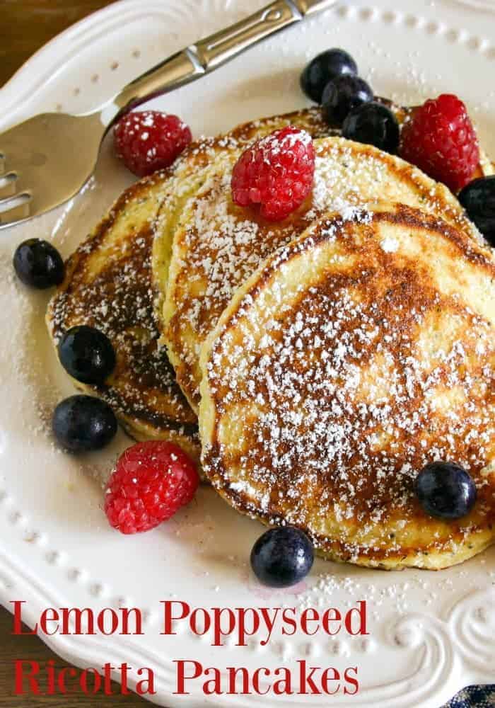 Lemon Poppyseed Ricotta Pancakes. A delightful burst of lemon flavor in every bite - definitely brunch worthy!| Life, Love, and Good Food