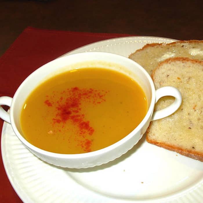 Butternut Squash Soup. Good peasant food for a rainy night's supper.